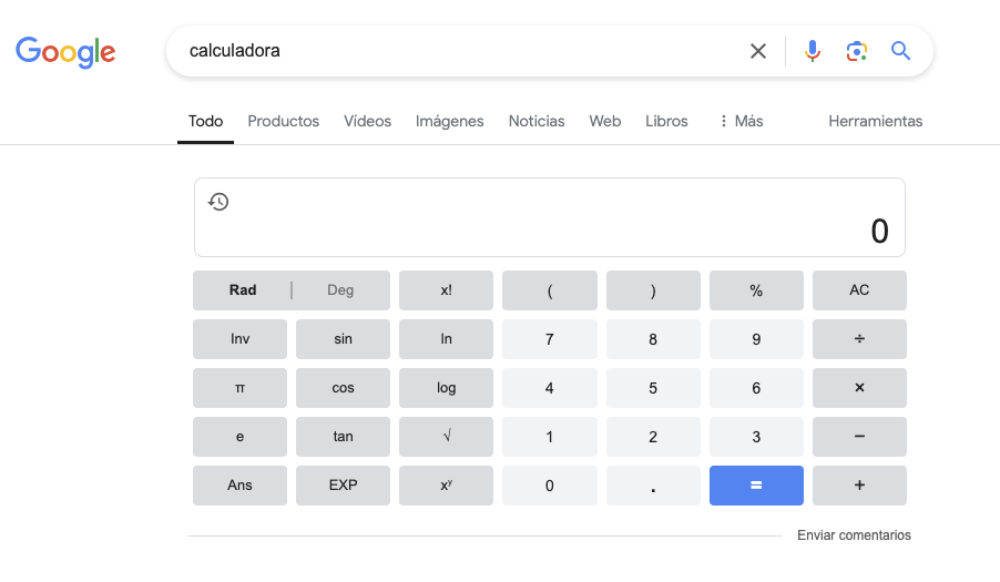 calculadora google kdosd